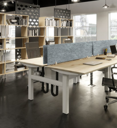 Intego desk dividers in an open office