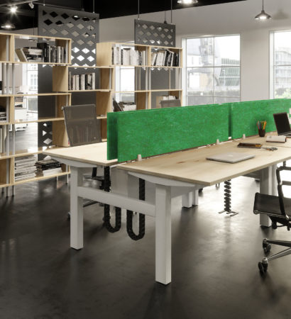 Intego desk dividers in an open office