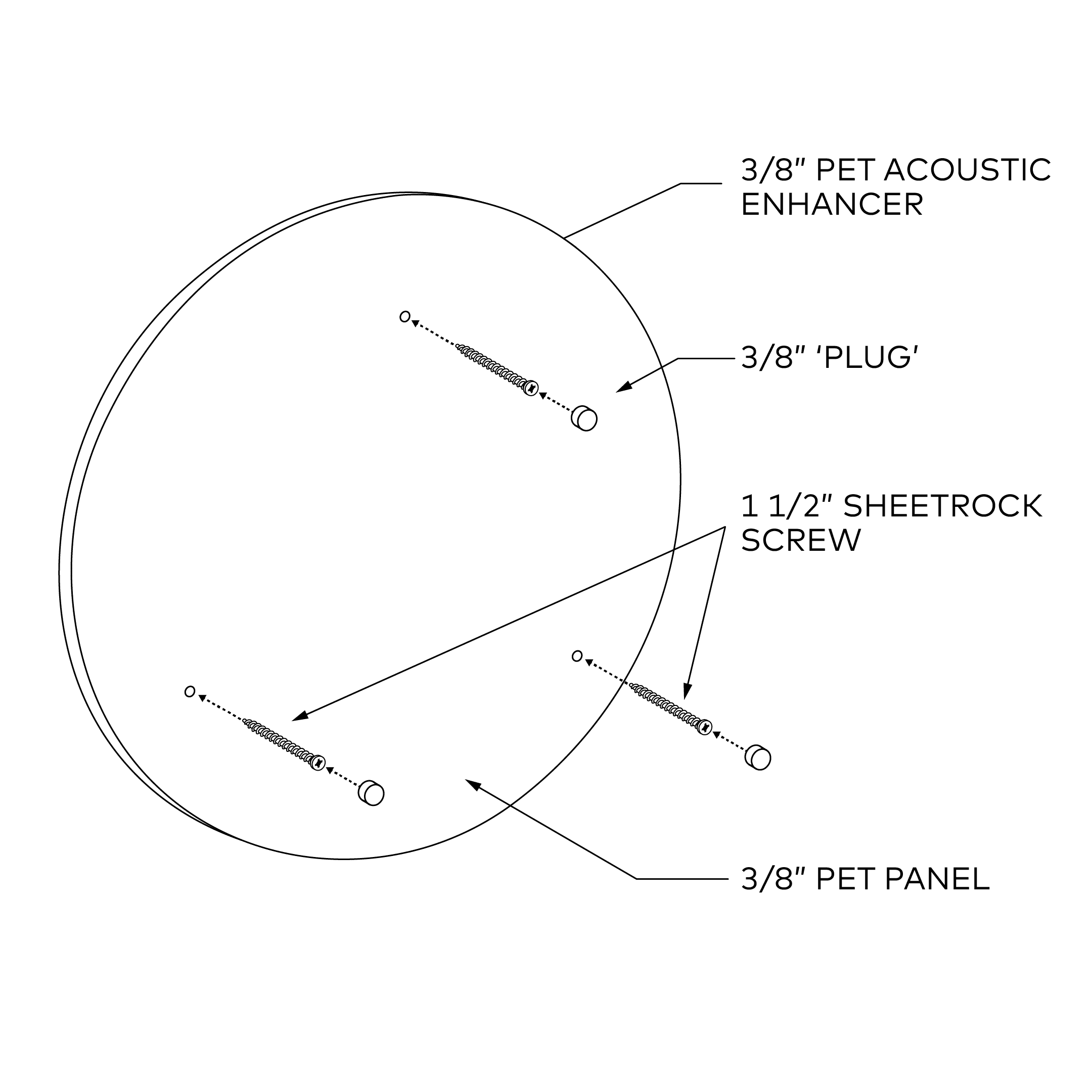 Circle Mounting diagram-Screw