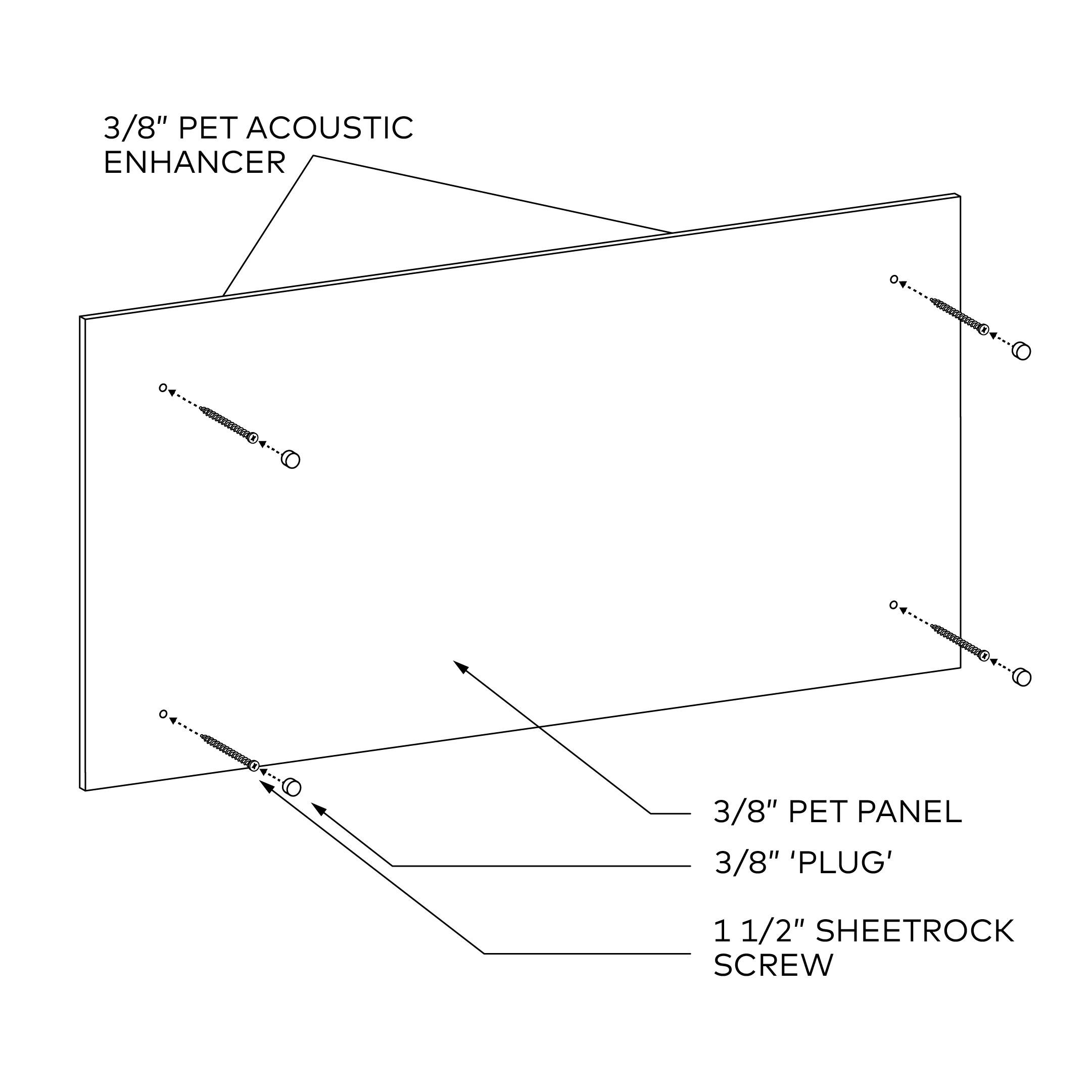 Rectangle Mounting diagram-Screw
