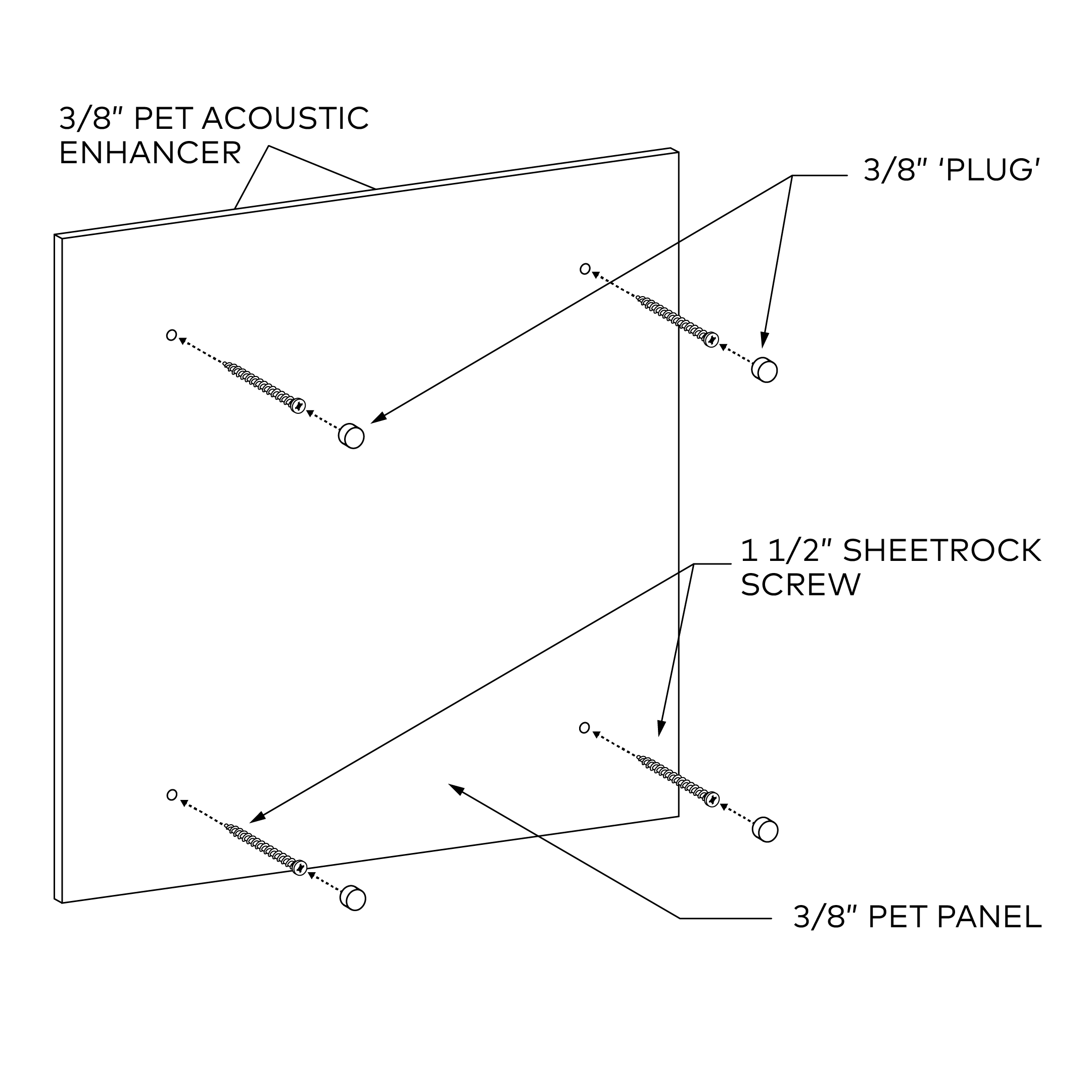 Square Mounting diagram-Screw