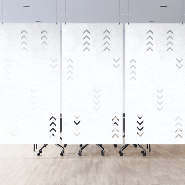 Addo acoustic hanging dividers in a conference room