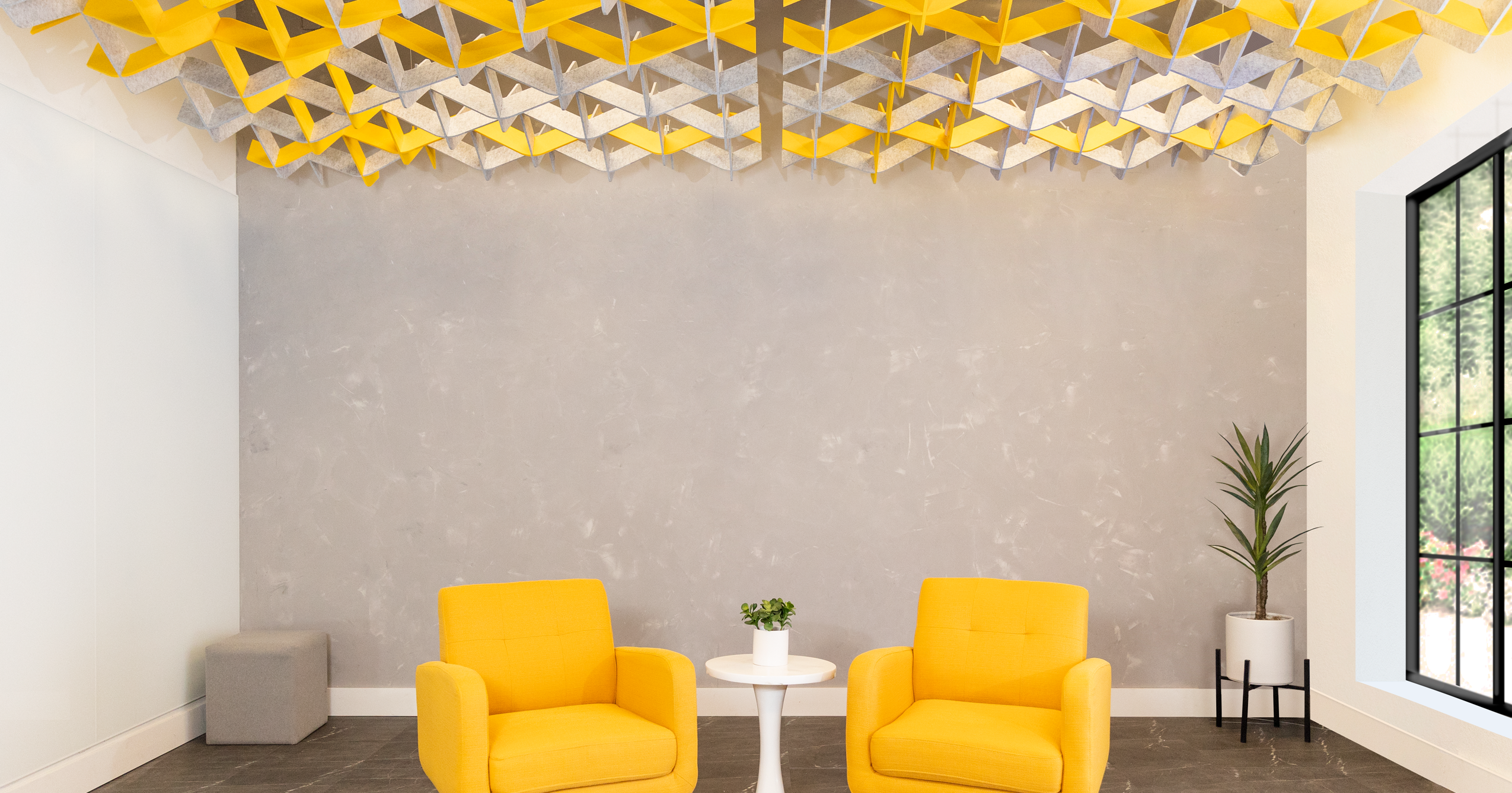 Entwine Lemon Marble Office Window