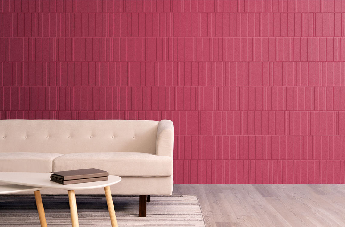 Collaire Wall Mounted Acoustic Panels in Red