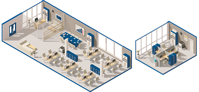 office illustration top view