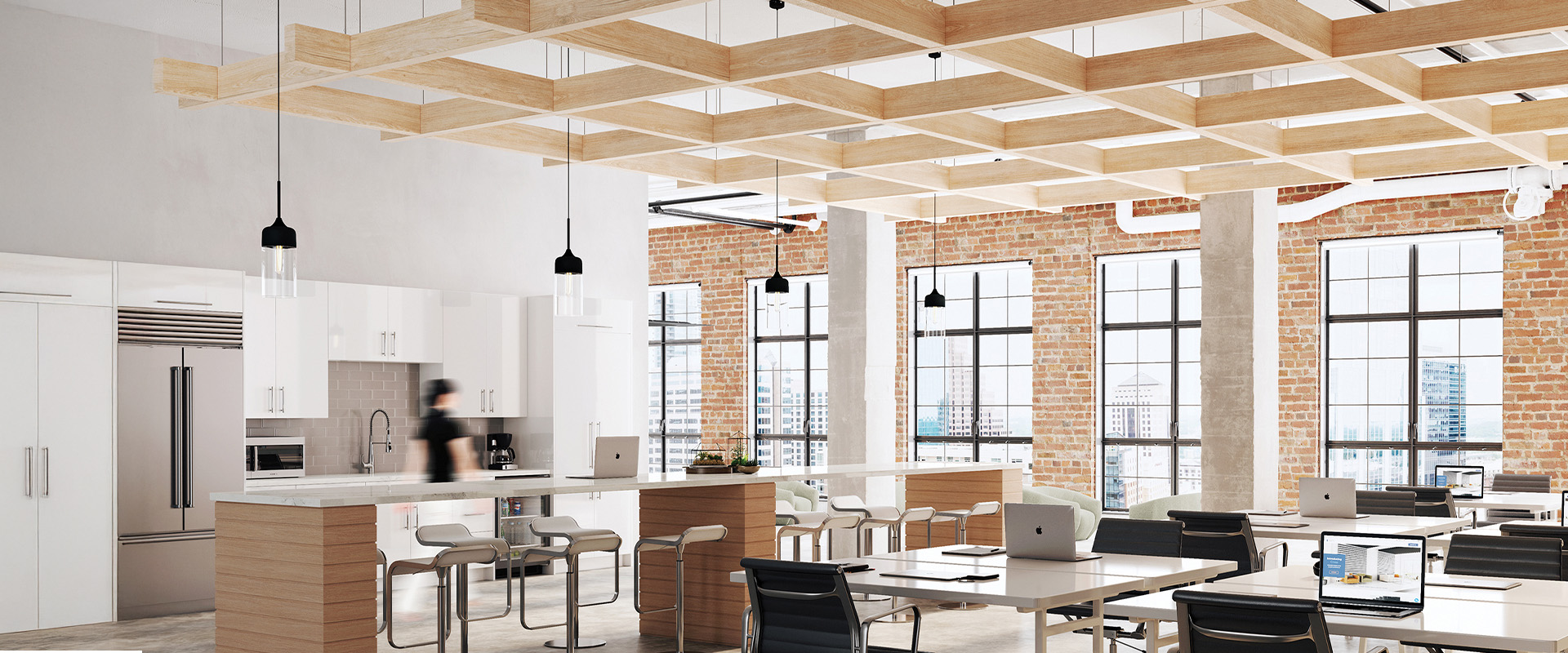 Frame Light Wood in Open Office