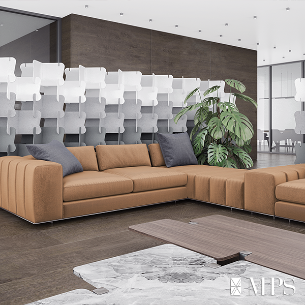 MPS 3D Acoustic Panels Boheme Snow waiting room