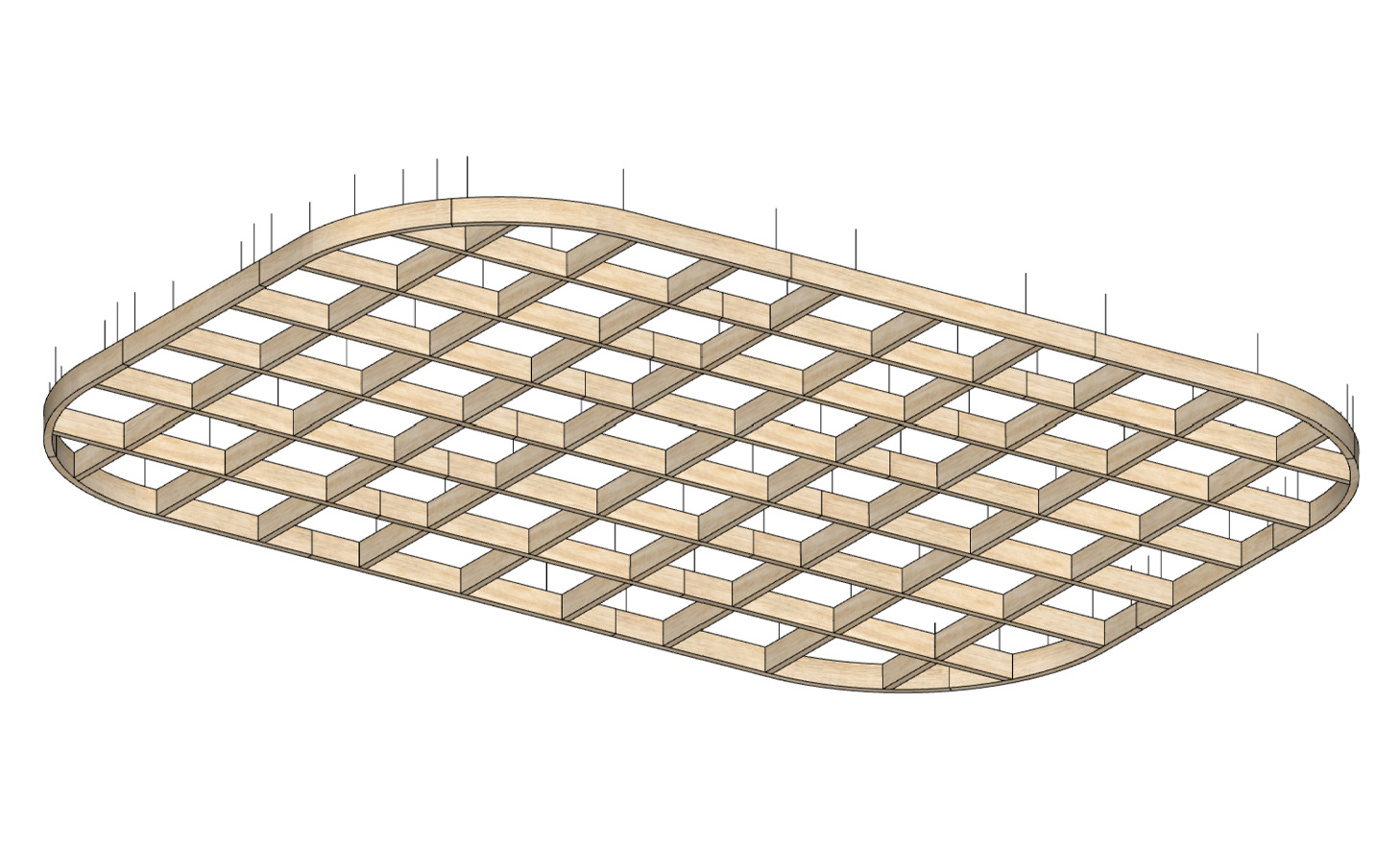 Curve Frame Plywood Ceiling