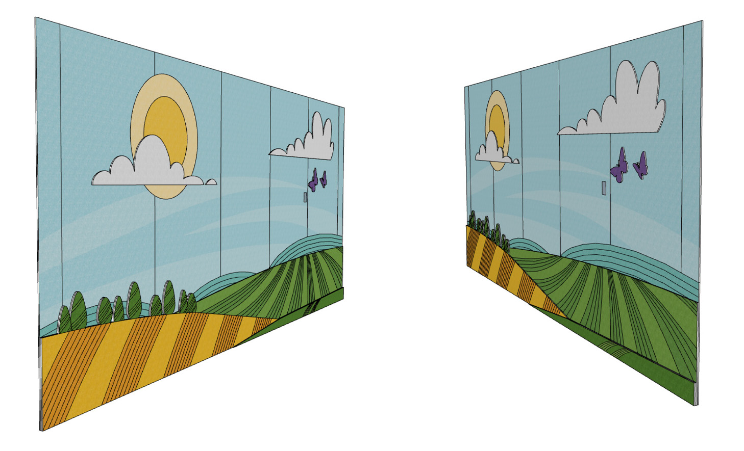 Custom Trak Mural Wall