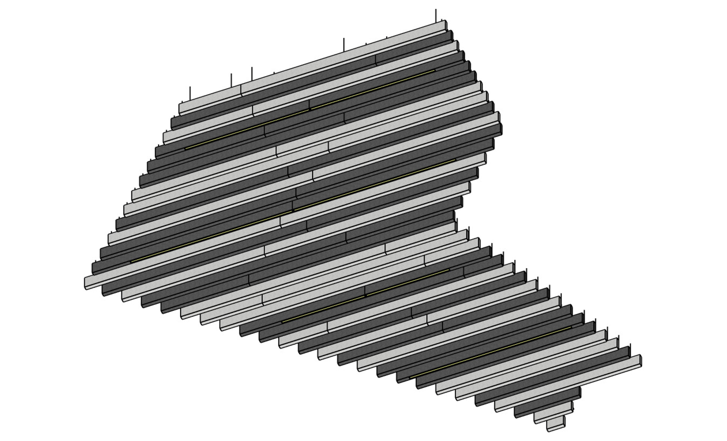 Grey Ceiling Baffles