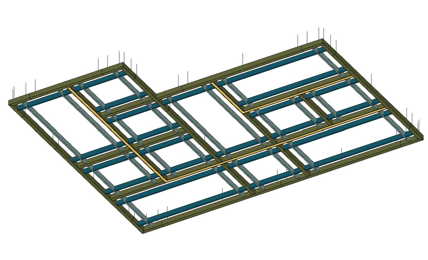 Green, Blue Frame System Asymetric Configuration