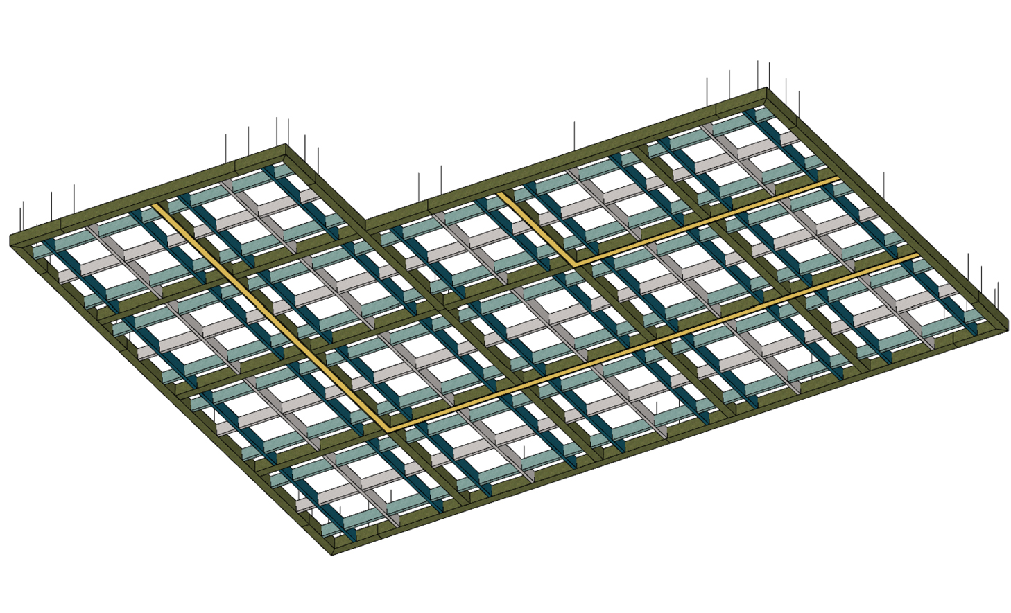 Green, Grey, Blue Frame System