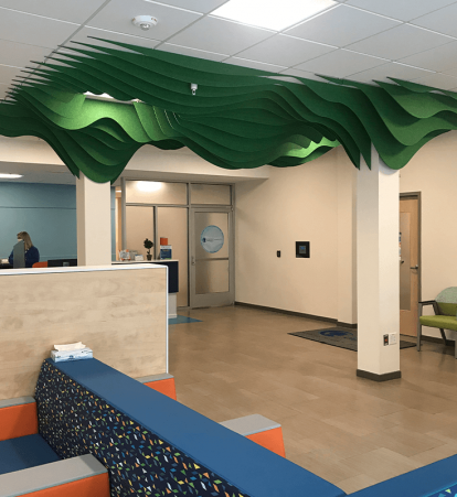 Custom wave ceiling baffle